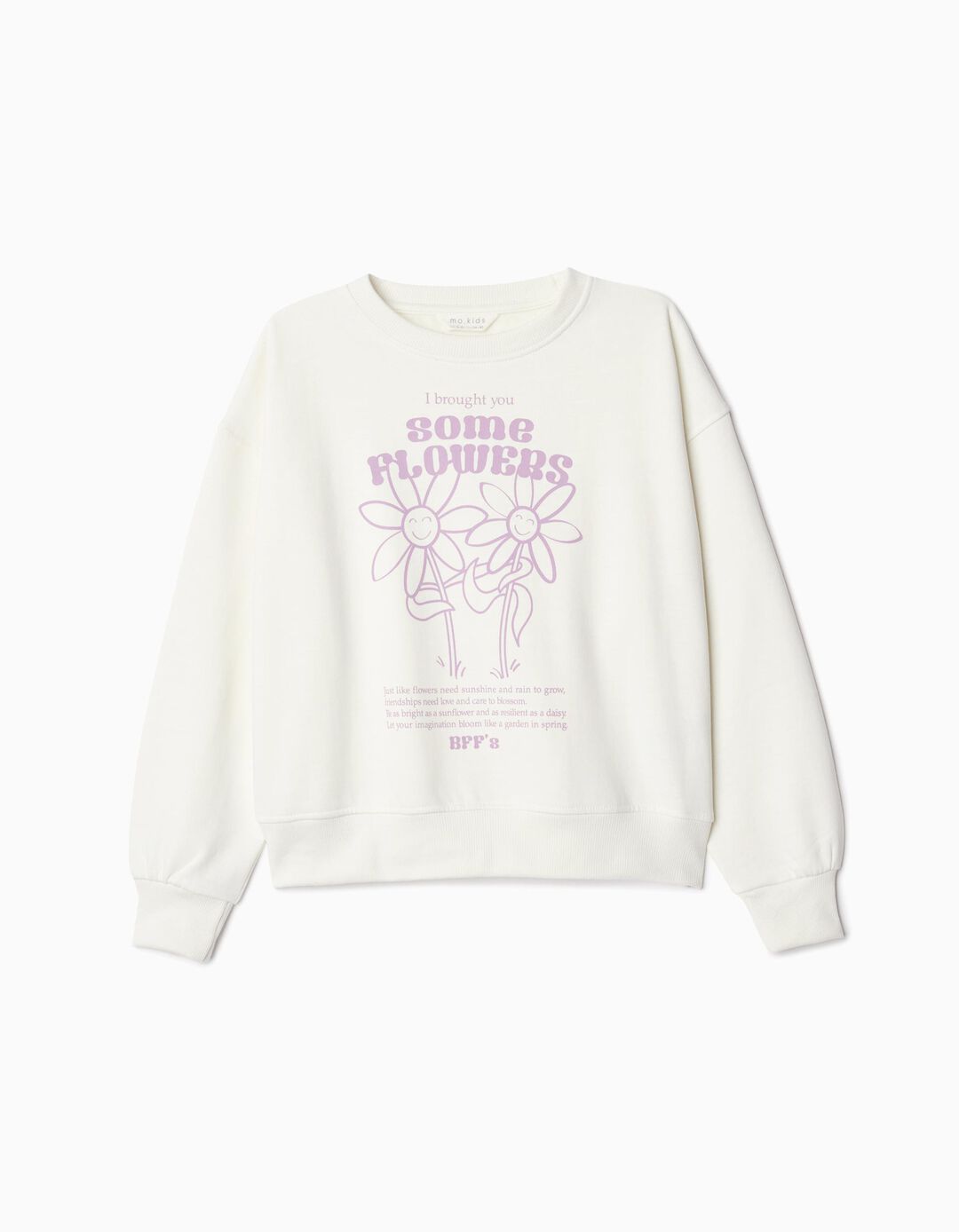 Sweatshirt de Felpa Estampado, Menina, Branco