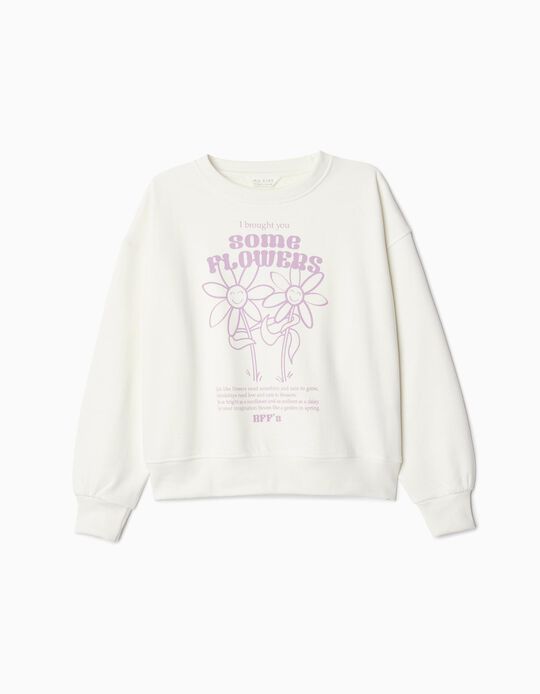 Comprar Online Sweatshirt de Felpa Estampado, Menina, Branco