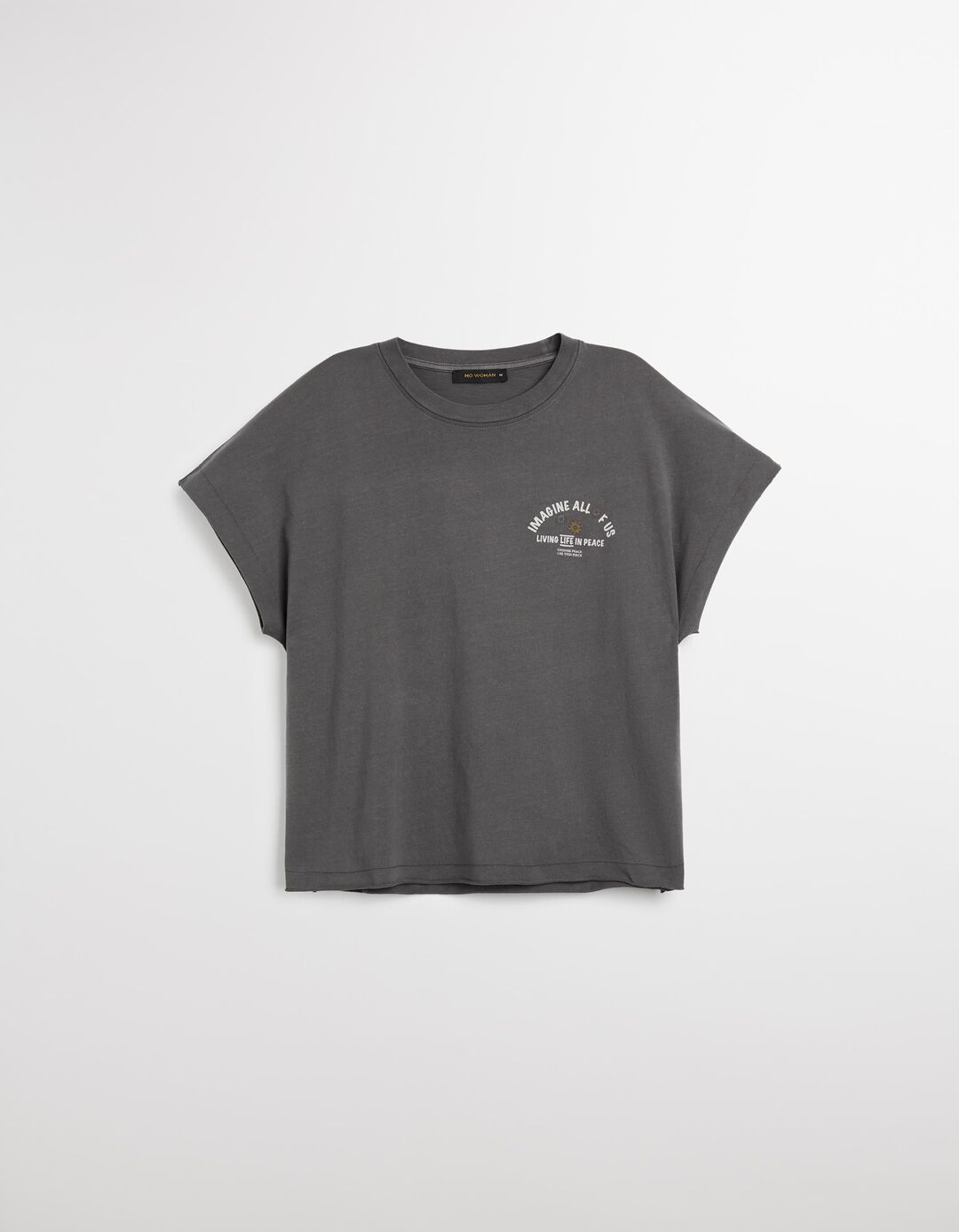 T-shirt 'Peace Language', Mulher, Cinzento Escuro