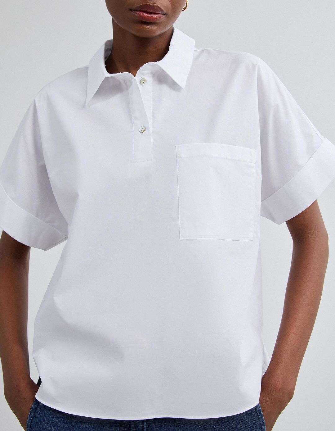 Camisa De Popelina, Mulher, Branco