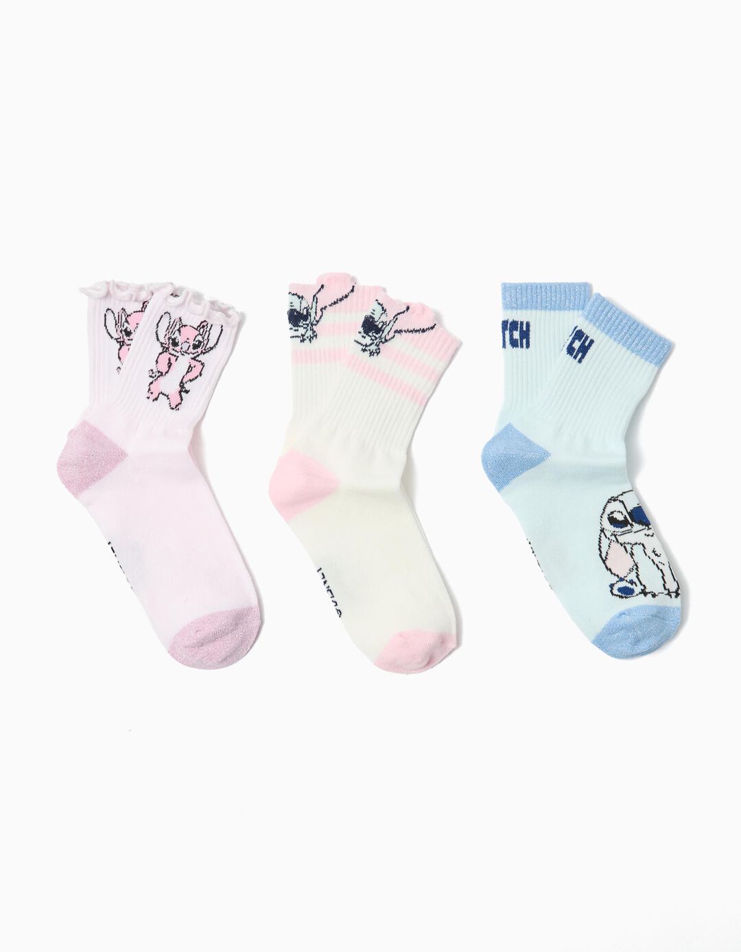 Pack 3 Meias 'Lilo e Stitch' &copy;Disney, Menina, Multicor