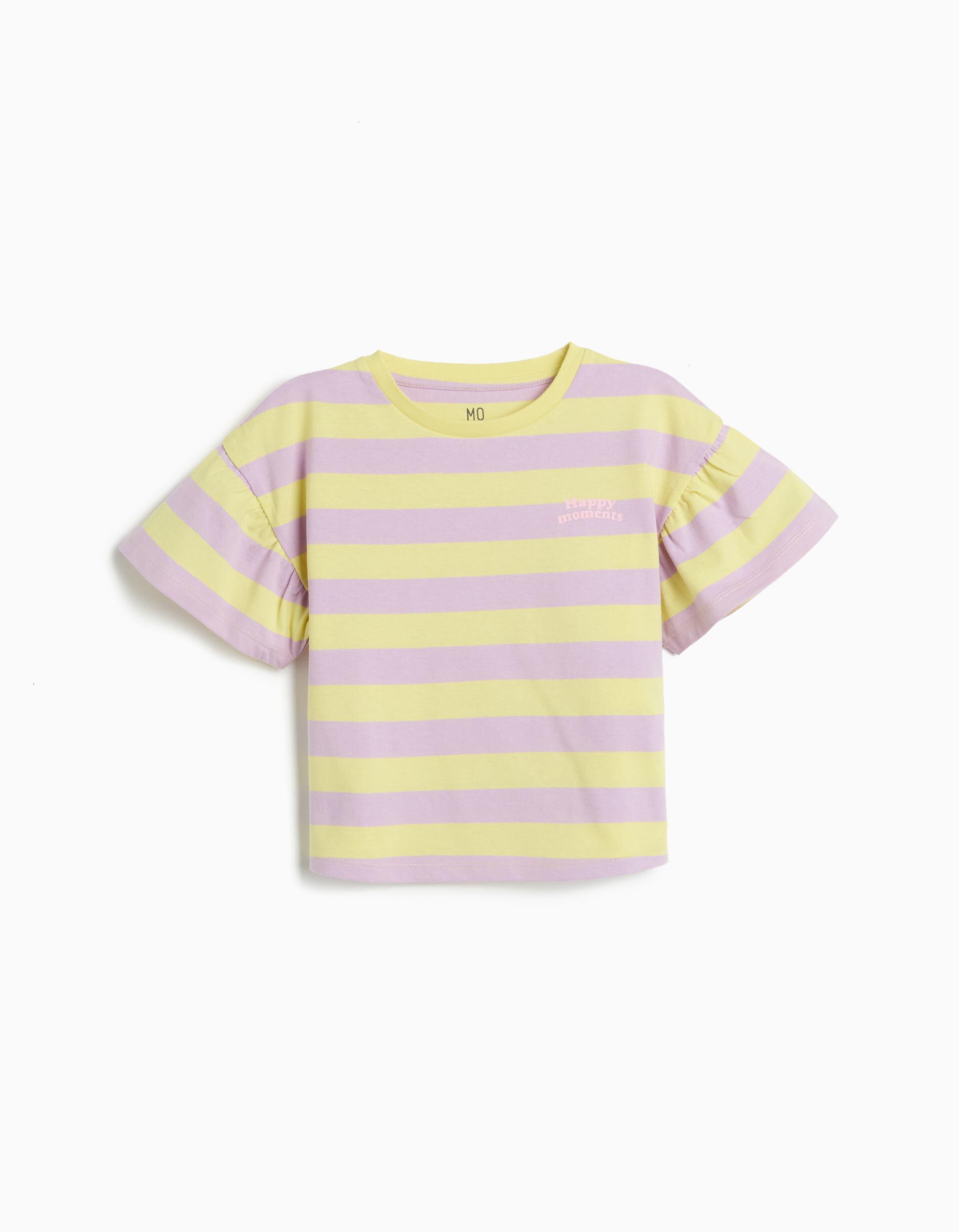 Comprar Online T-shirt Riscas, Menina, Amarelo Claro