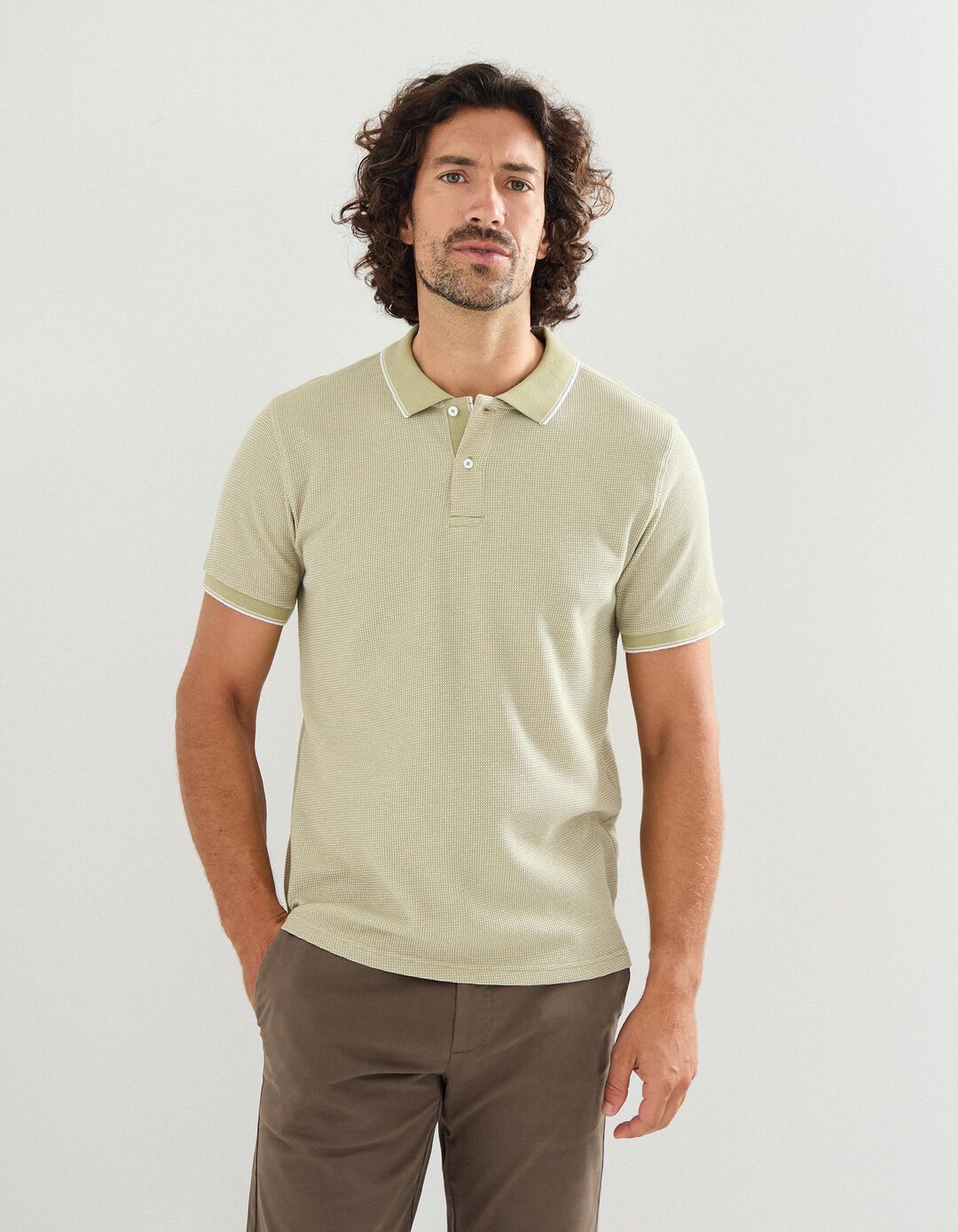 Polo, Homem, Verde Claro 