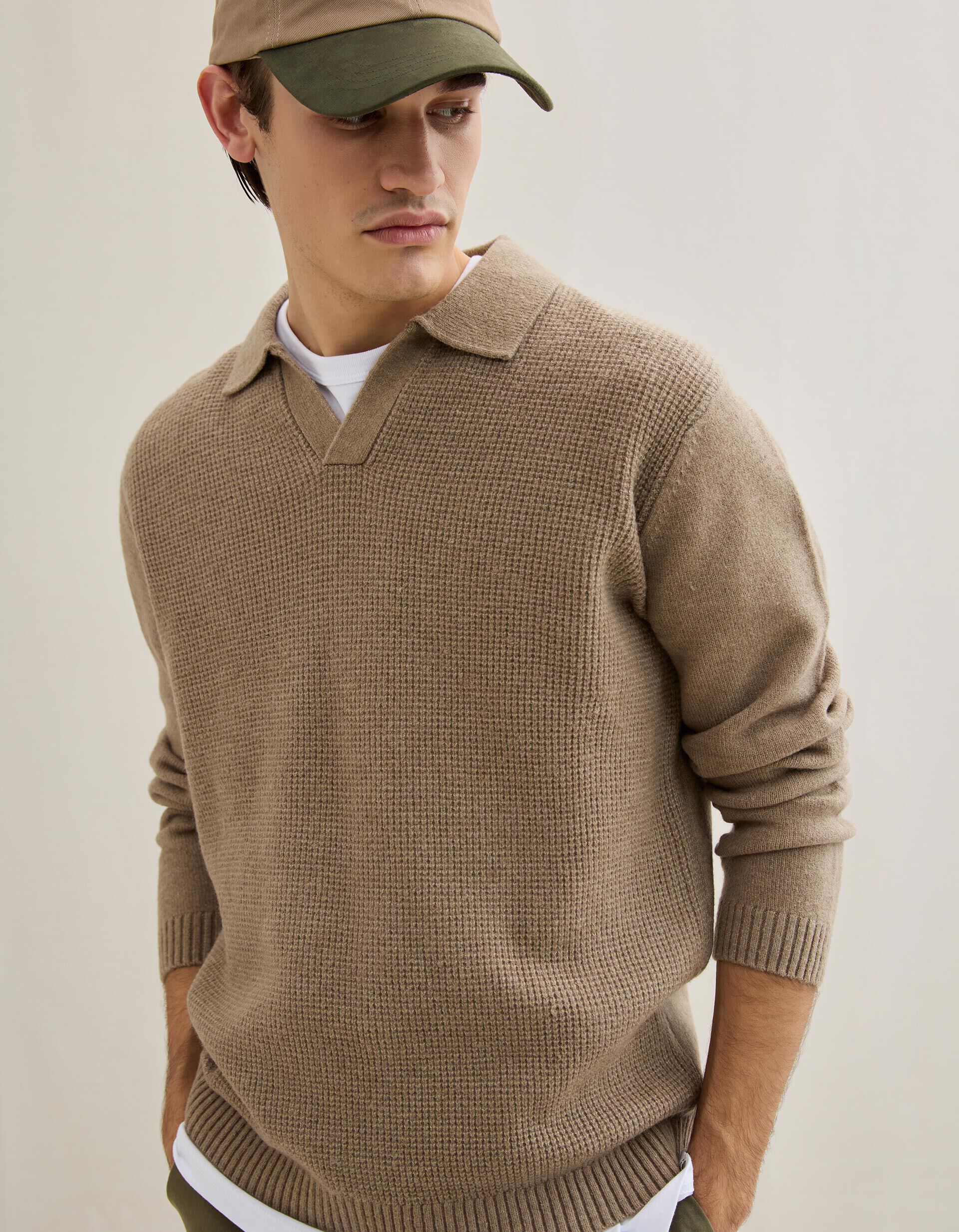 Comprar Online Polo de Malha, Homem, Castanho Claro