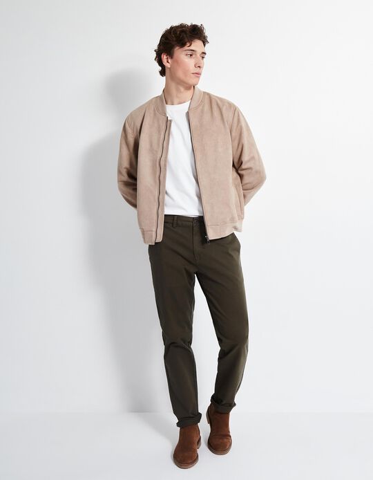 Comprar Online Calças Chino Slim, Homem, Verde Escuro