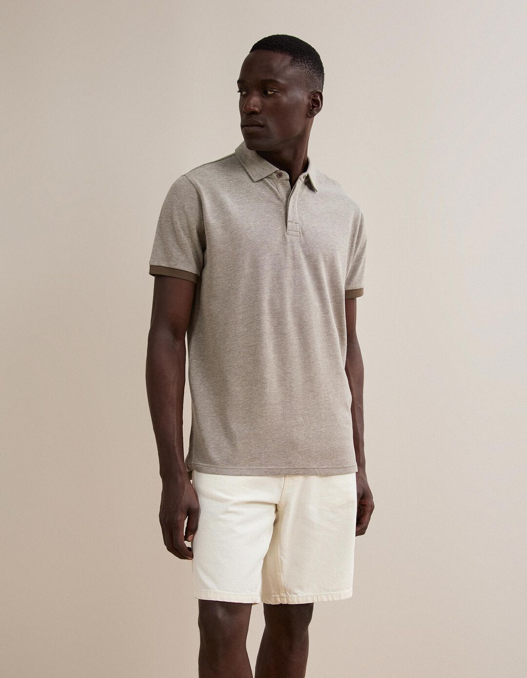 Polo Oxford Piquet, Homem, Castanho