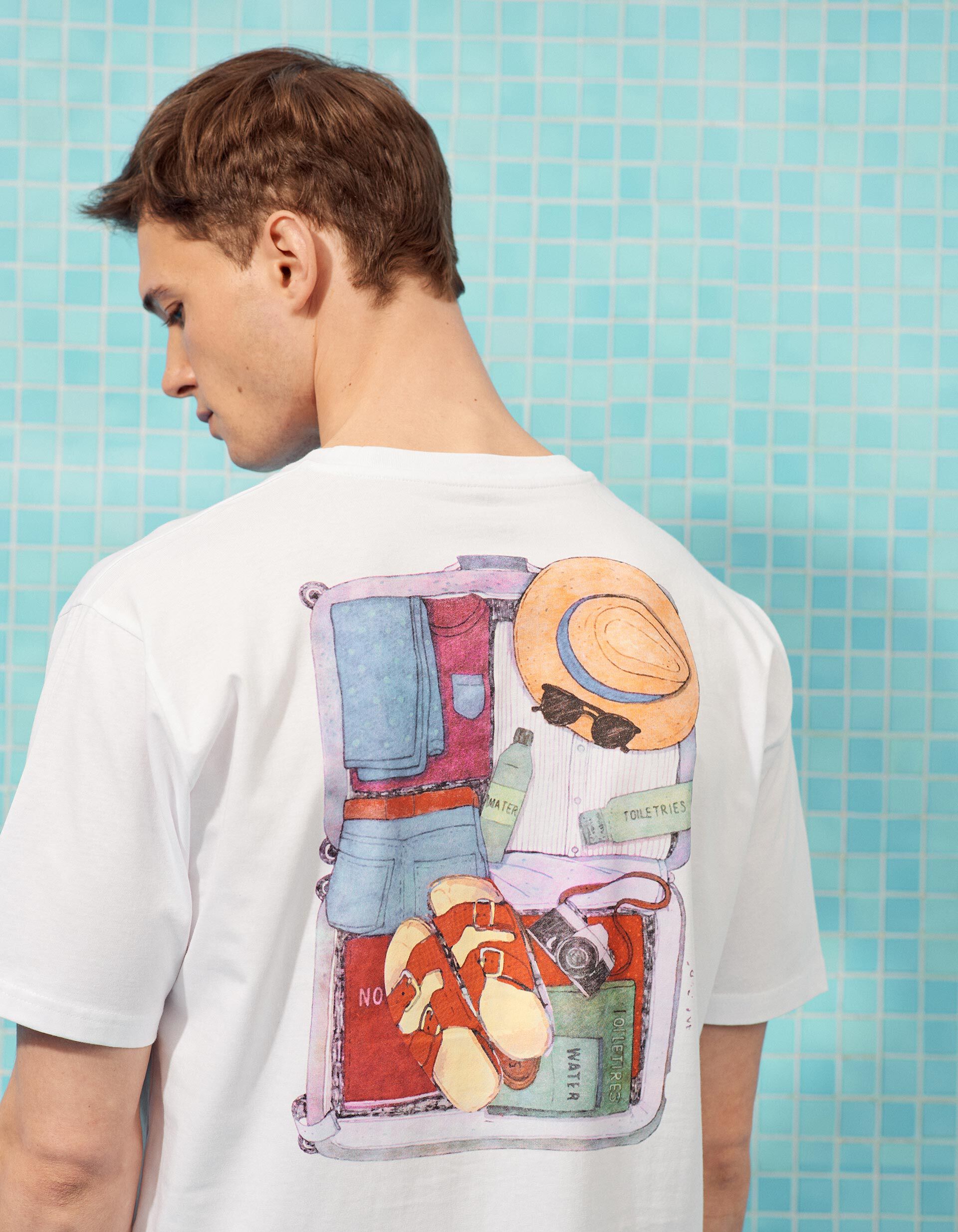 Comprar Online T-shirt Estampada, Homem, Branco