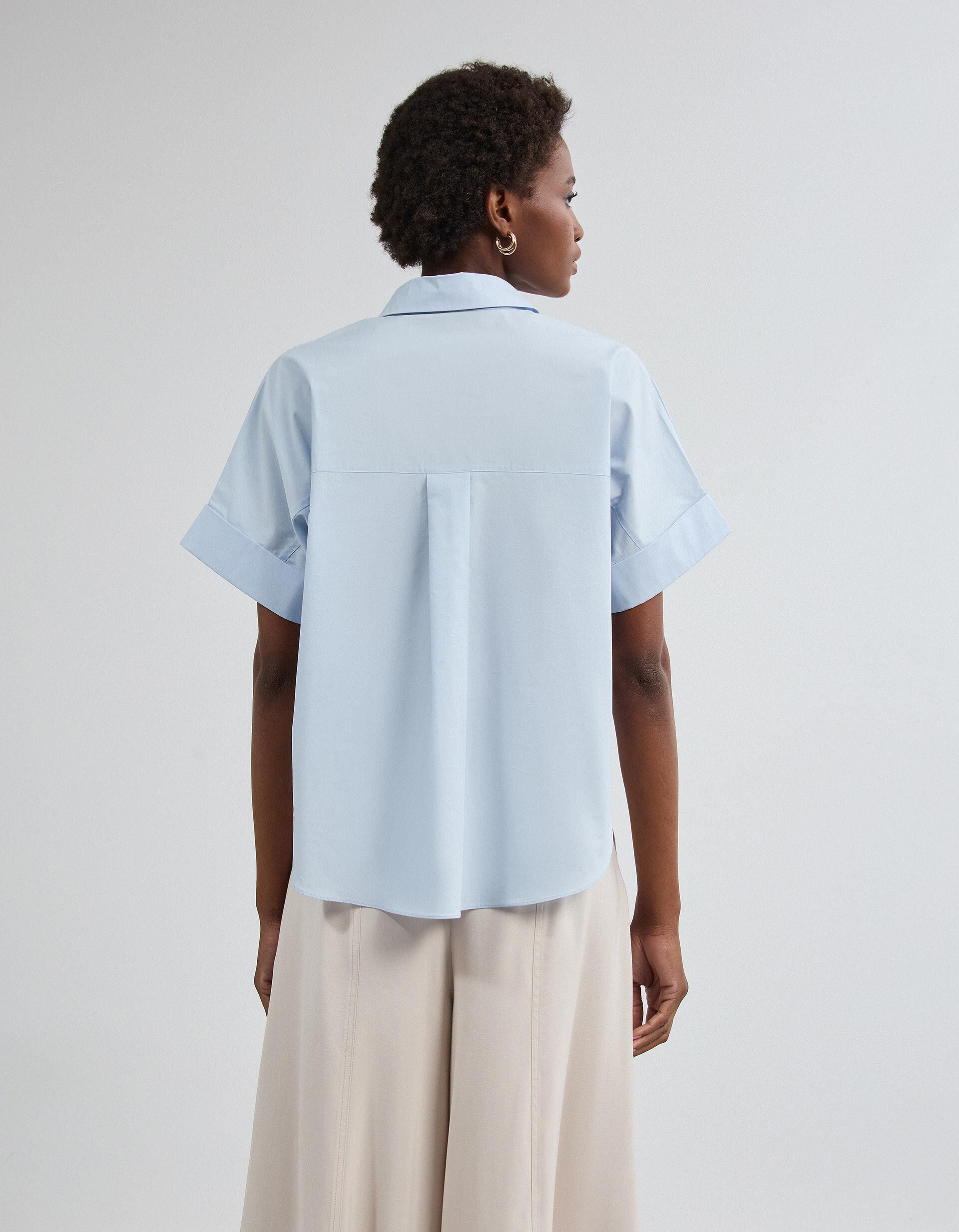 Comprar Online Camisa De Popelina, Mulher, Azul Claro