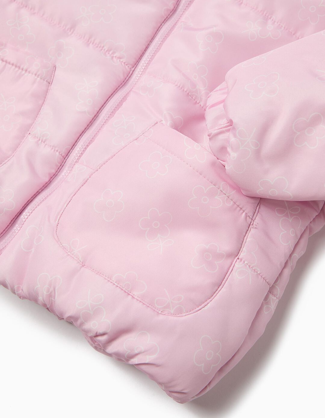 Casaco Acolchoado, Menina, Rosa Claro
