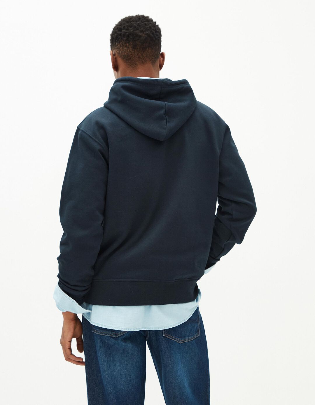 Sweatshirt de Felpa Capuz, Homem, Azul Escuro