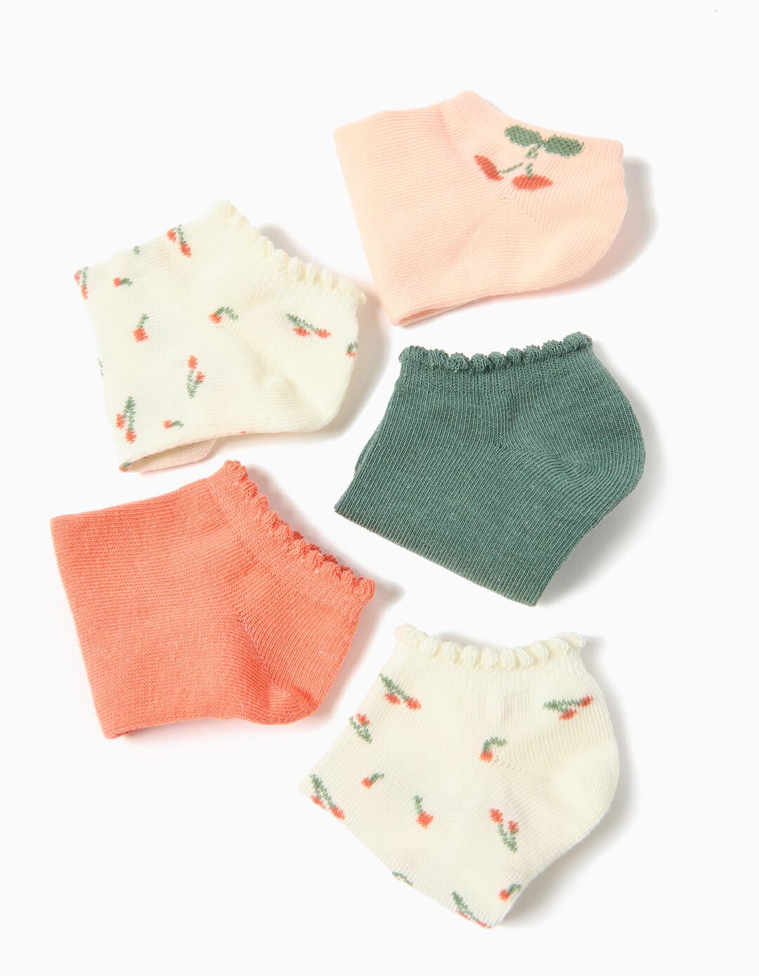 Pack 5 Pares de Meias Tornozelo, Menina, Multicor