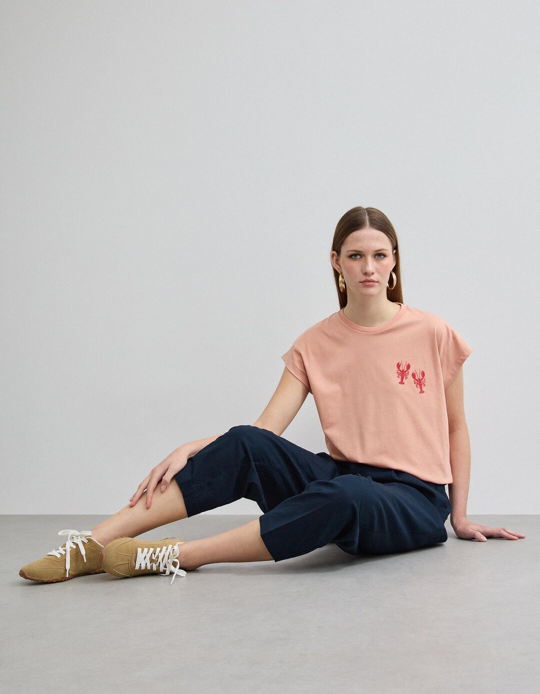 T-shirt Estampado, Mulher, Laranja