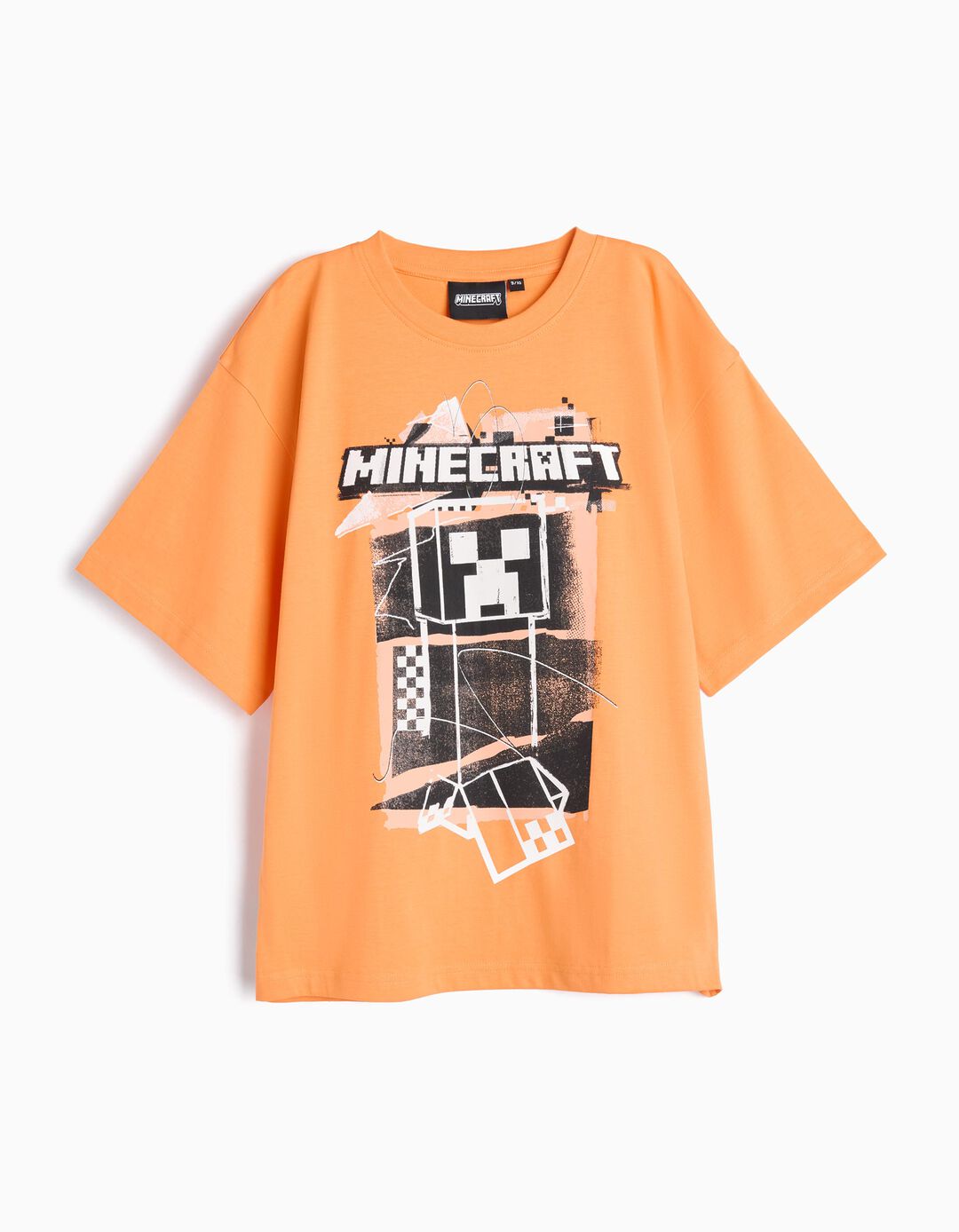 T-shirt Estampado 'Minecraft', Menino, Laranja