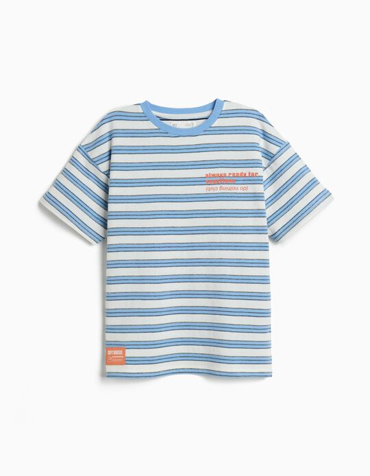 Comprar Online T-shirt &agrave;s Riscas, Menino, Azul