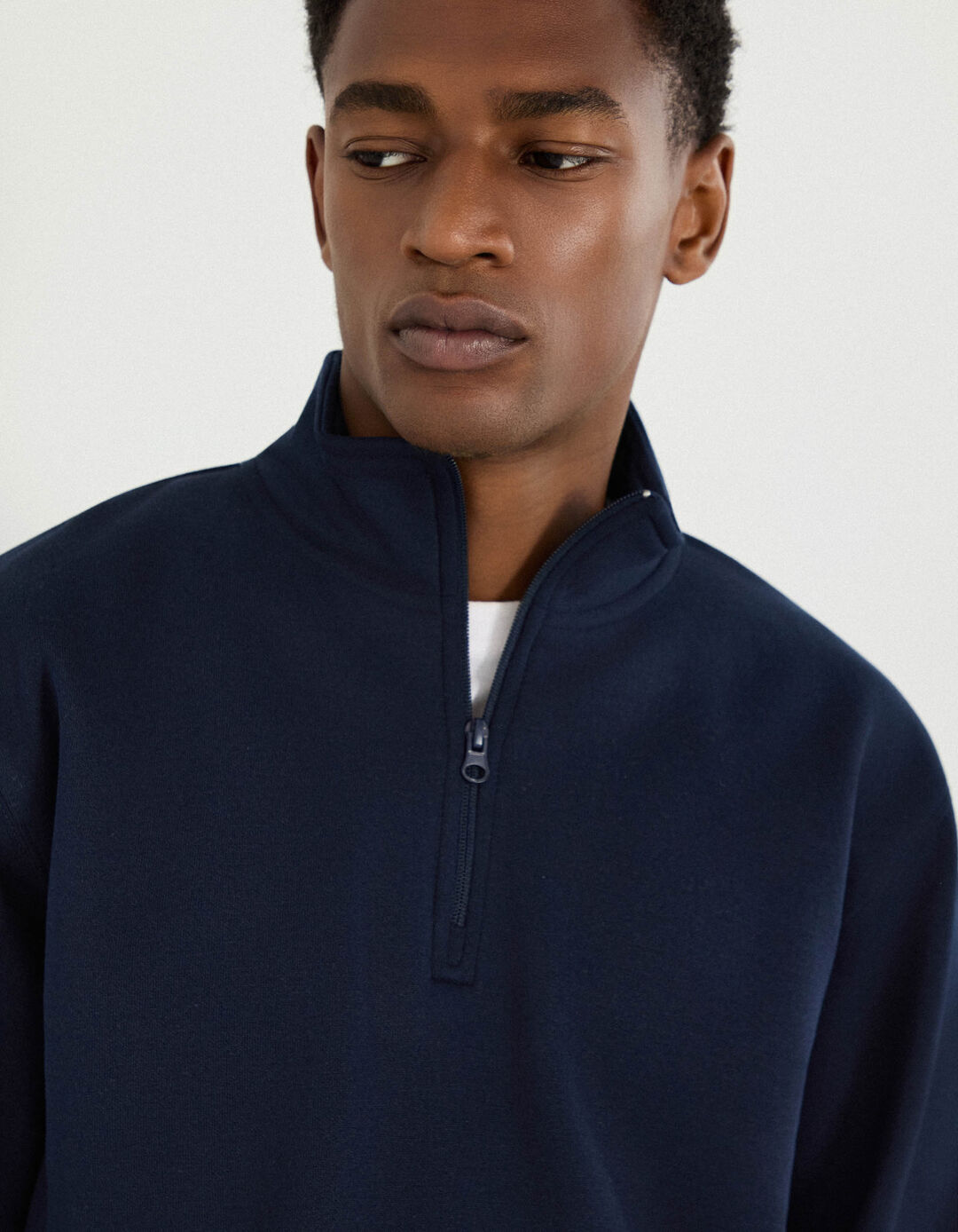 Sweatshirt com Fecho, Homem, Azul Escuro