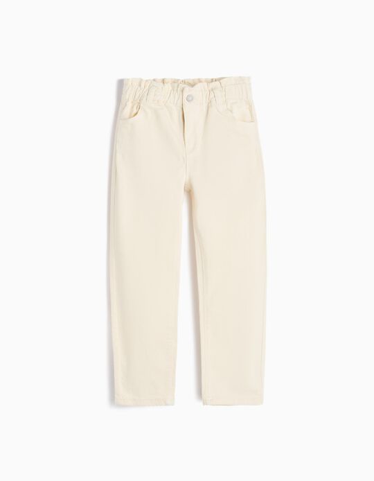 Comprar Online Calças de Ganga Paperbag, Menina, Branco
