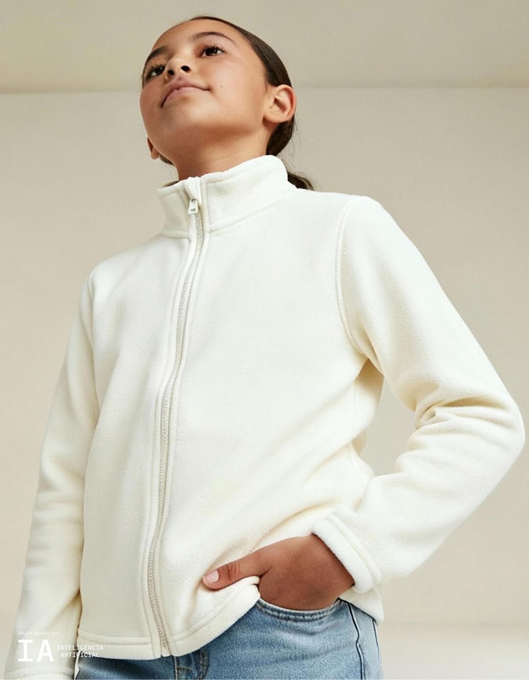 Casaco Polar, Menina, Branco