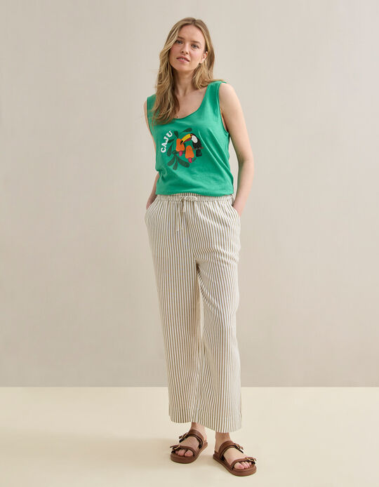 Comprar Online Cal&ccedil;as Riscas, Mulher, Verde Escuro
