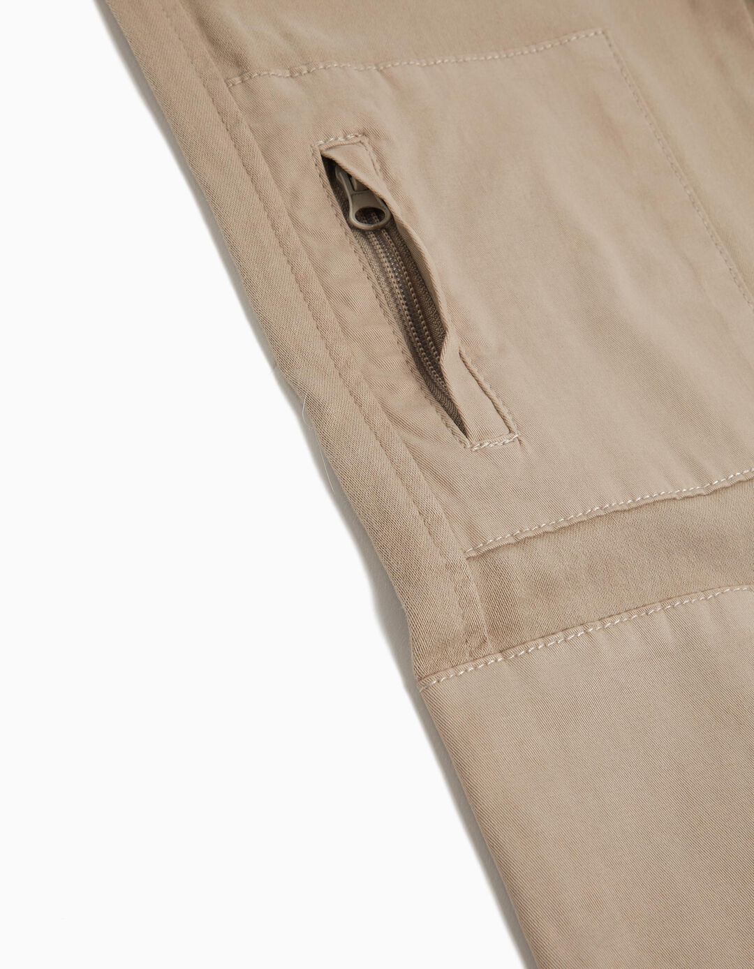 Calças Joggers Sarja, Menino, Bege Escuro