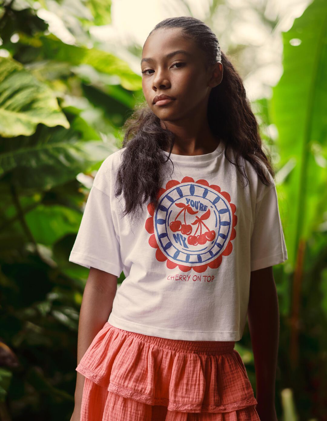 T-shirt Estampada, Menina, Branco