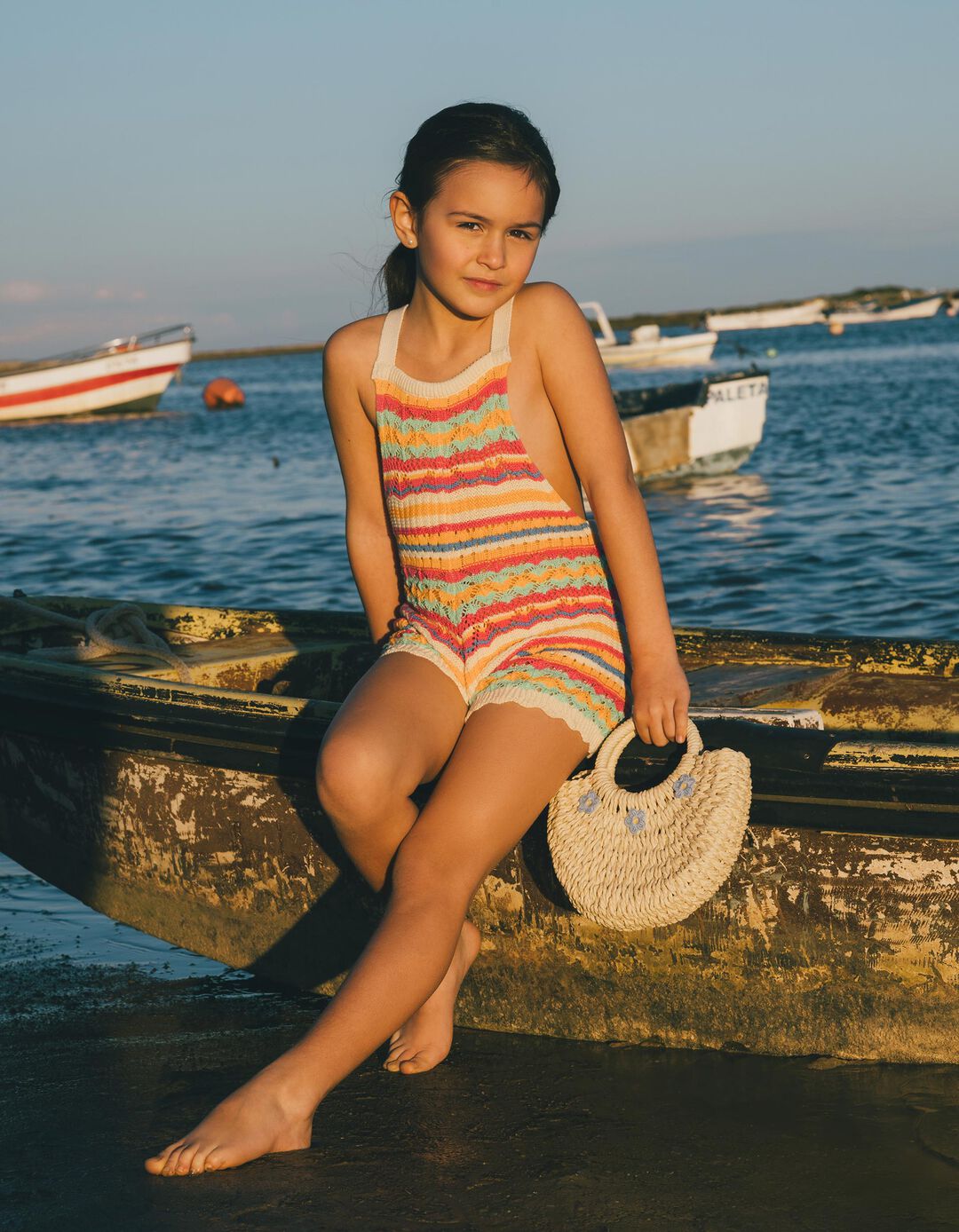 Jardineiras em Crochet, Menina, Rosa 