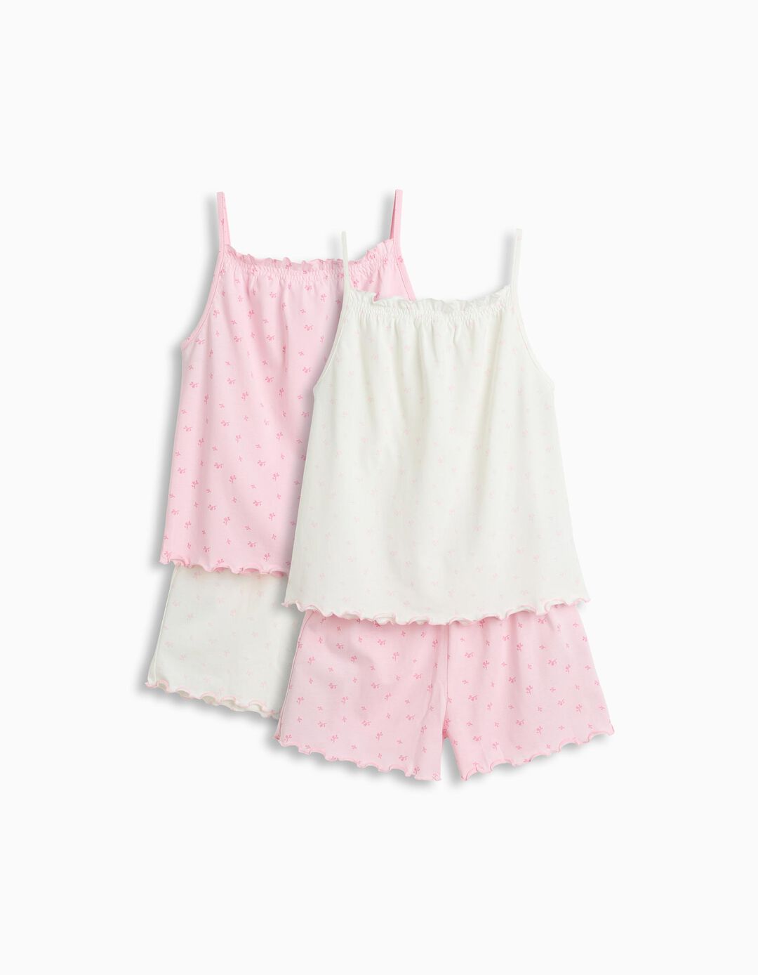 Pack 2 Pijamas Jersey, Menina, Branco