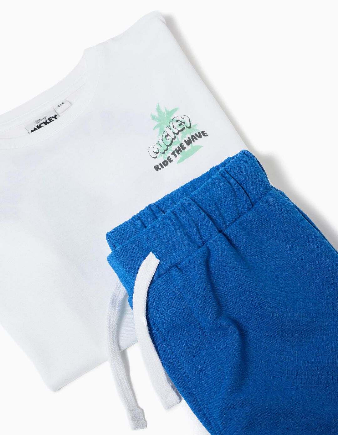 Conjunto T-shirt e Calções 'Mickey', Menino, Branco 