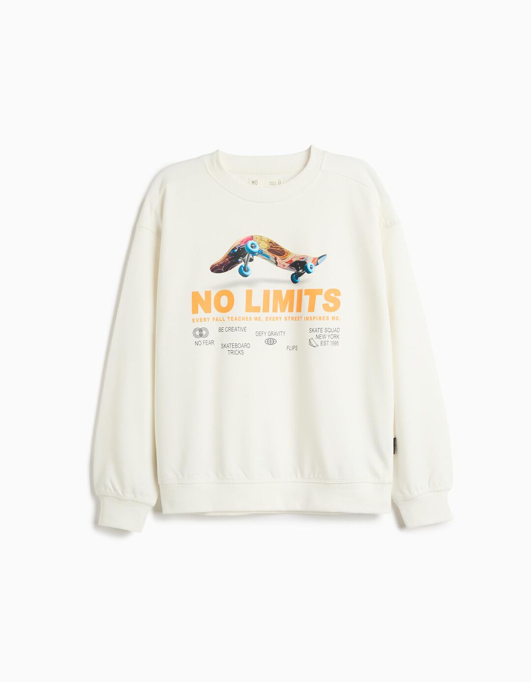 Sweatshirt Loose Fit, Menino, Branco