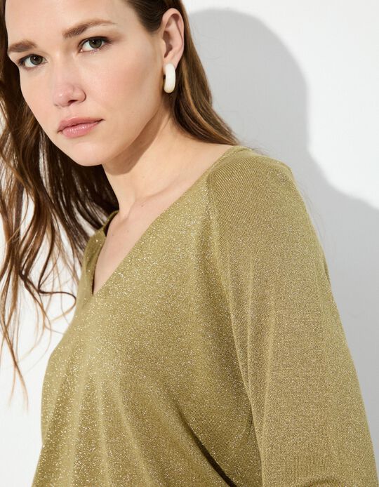 Comprar Online Camisola Decote em V, Mulher, Verde