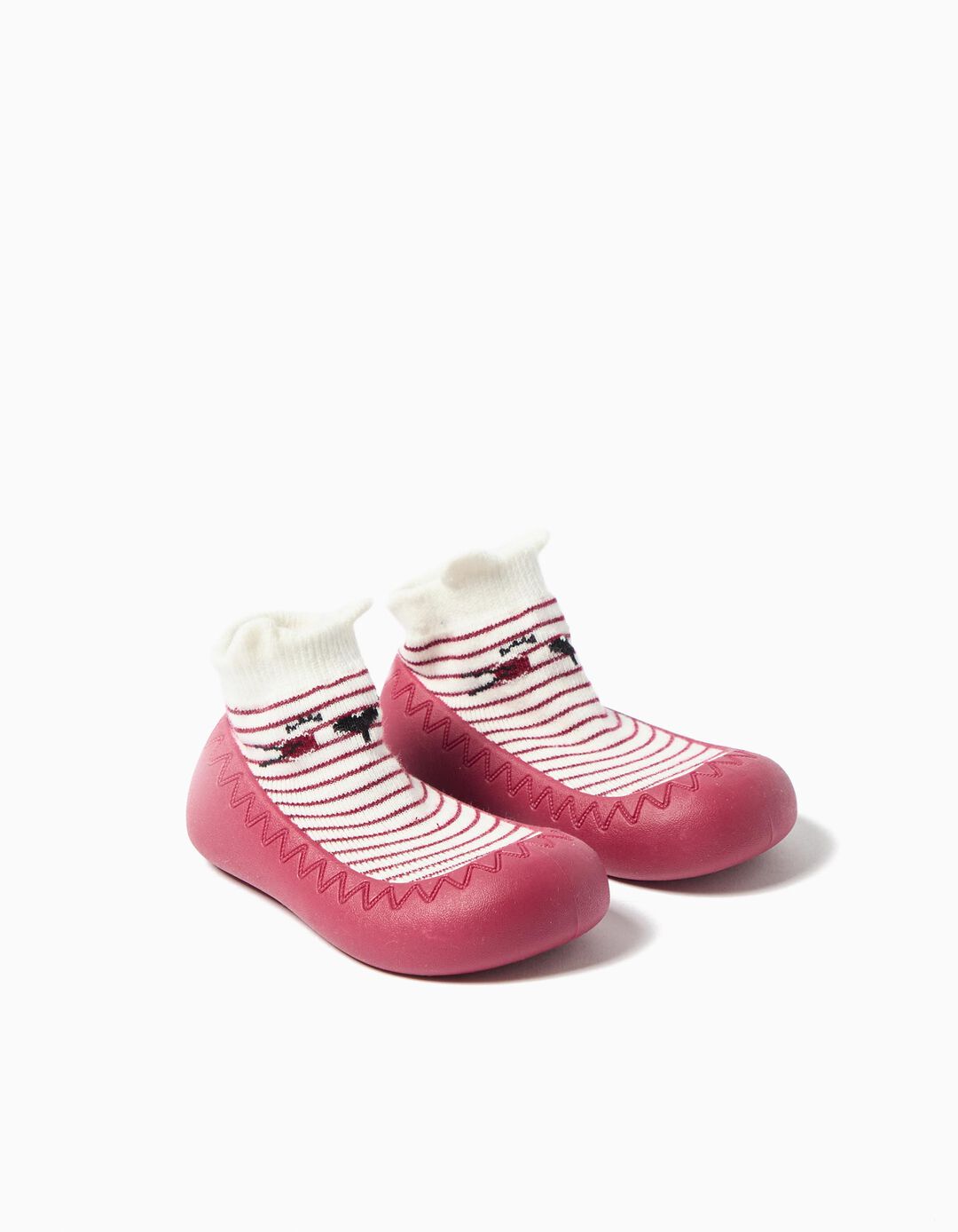 Meias com Sola de Borracha, Menina, Vermelho Escuro 