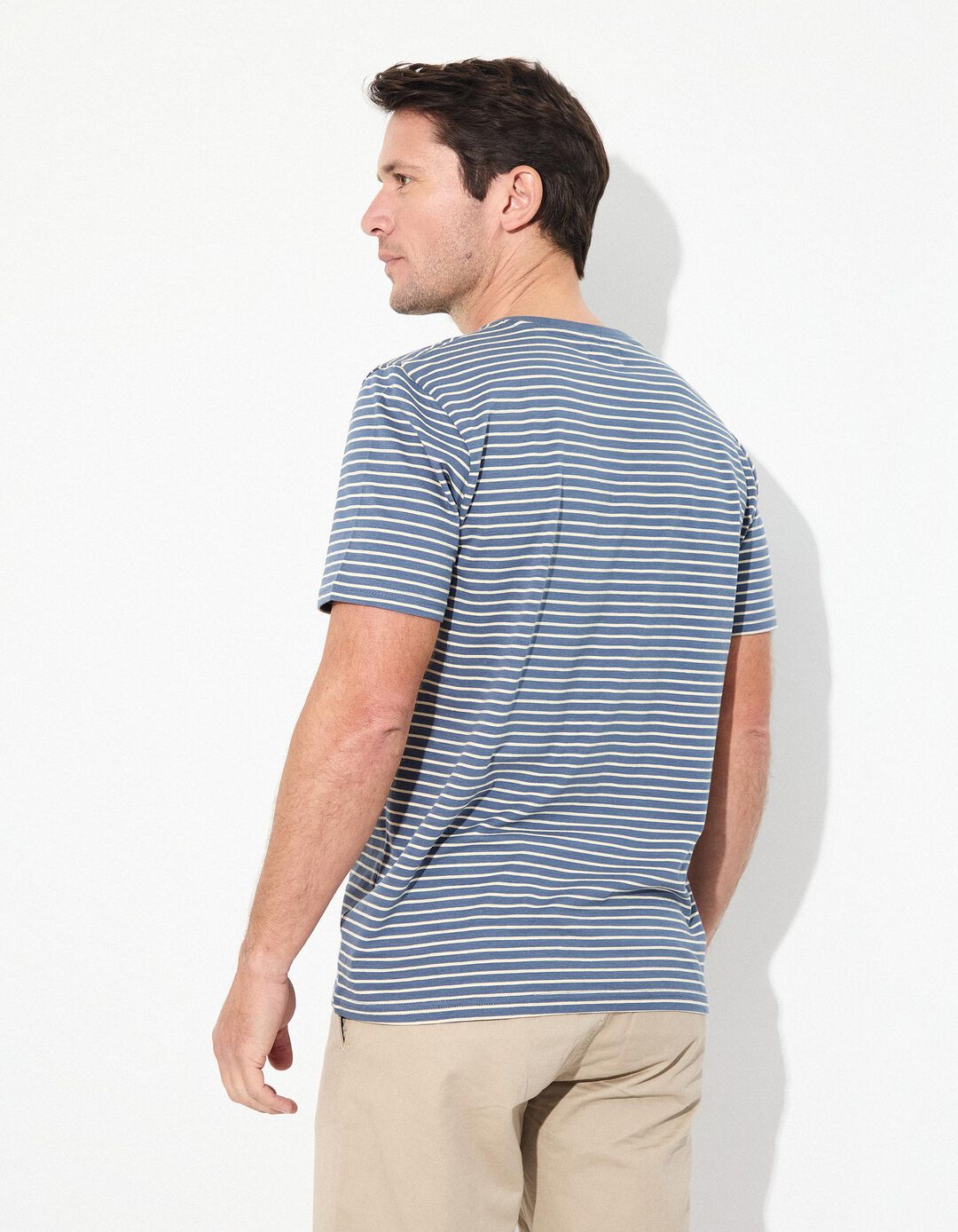 T-shirt Riscas, Homem, Azul