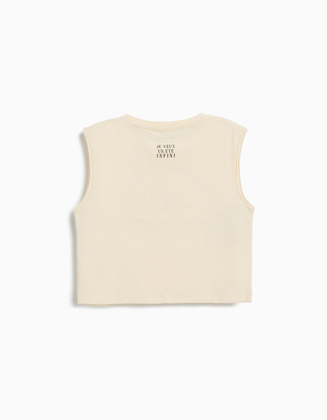 T-shirt sem Mangas, Menina, Bege Claro 