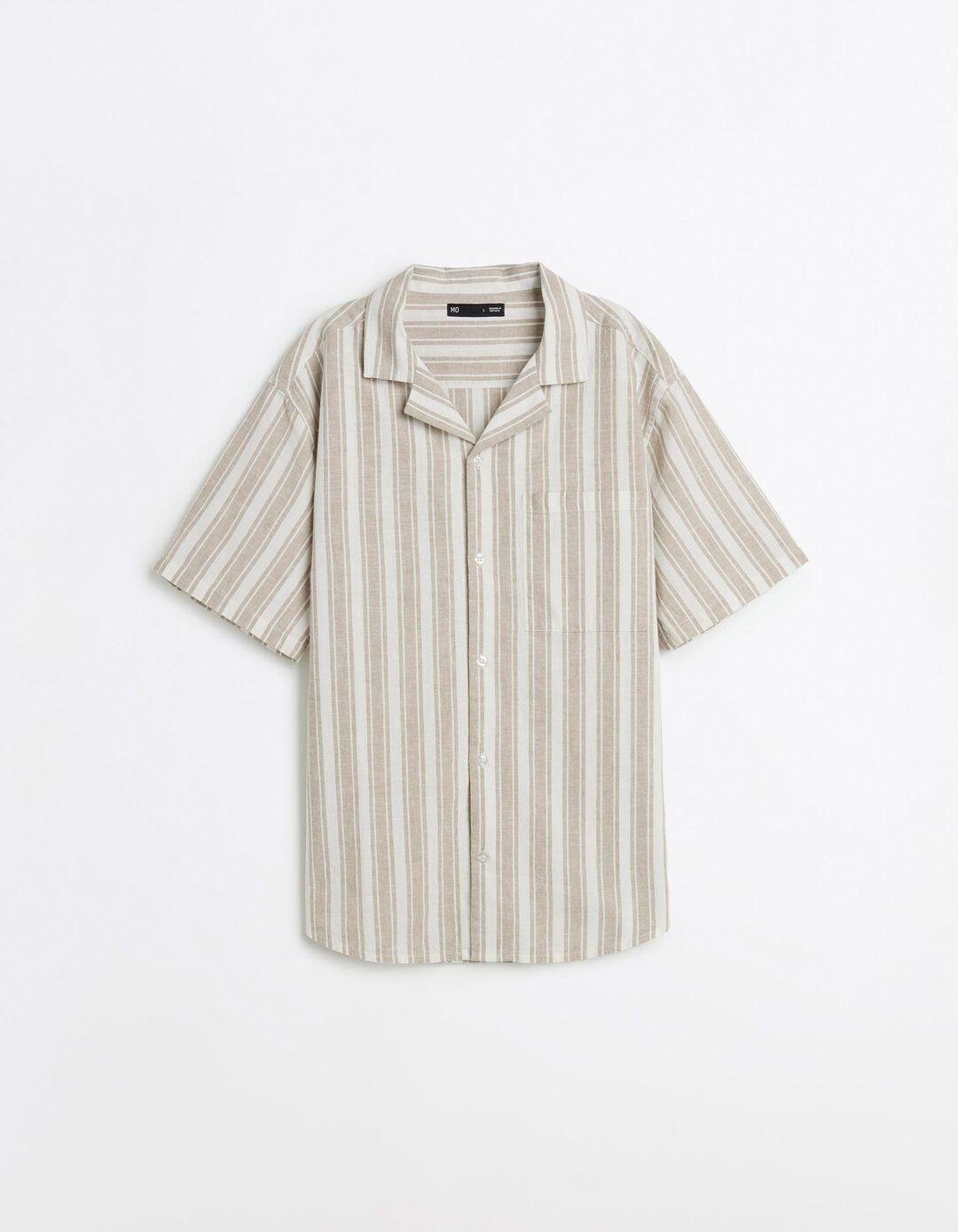 Camisa Resort com Linho, Homem, Bege