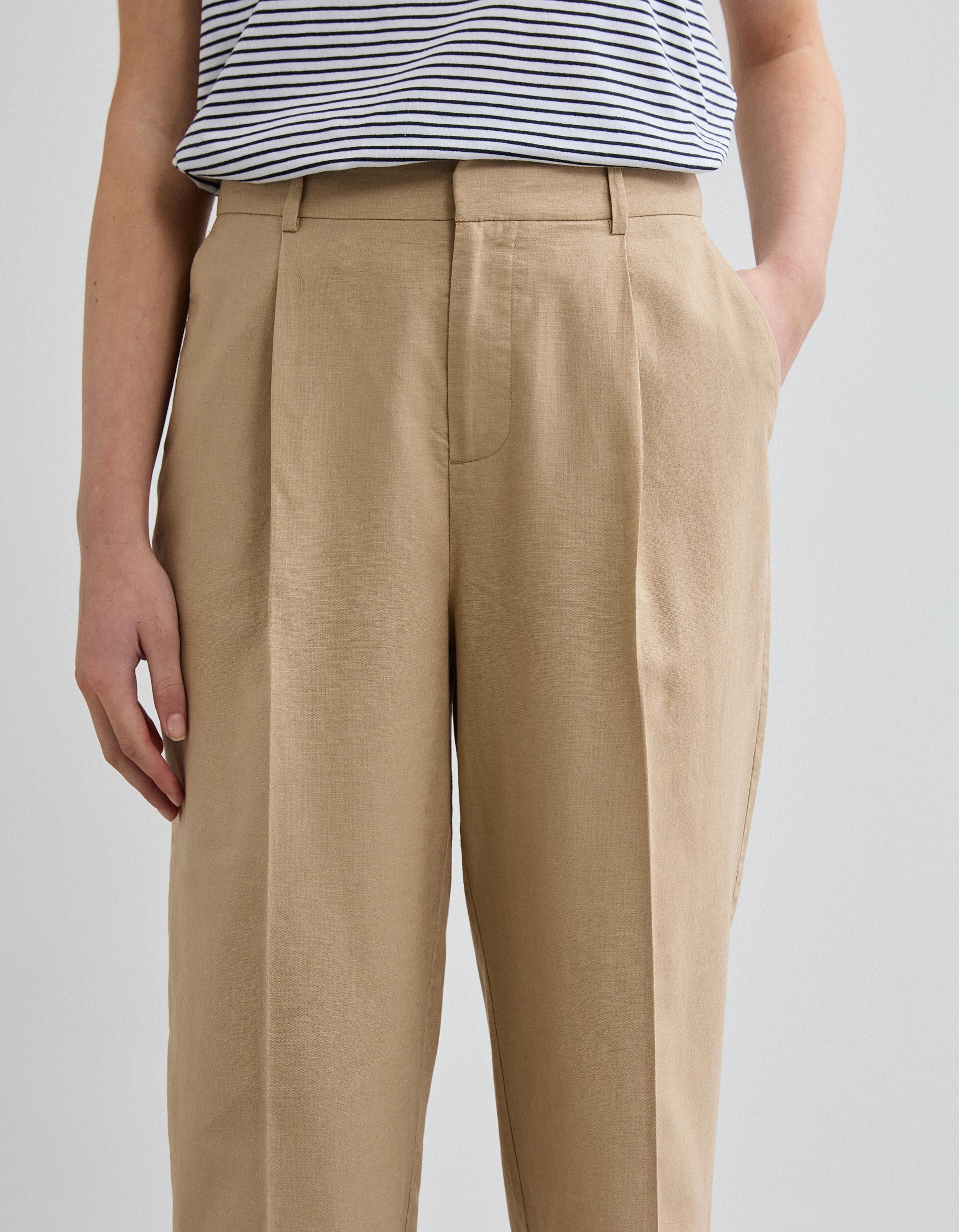 Comprar Online Cal&ccedil;as com Linho, Mulher, Bege