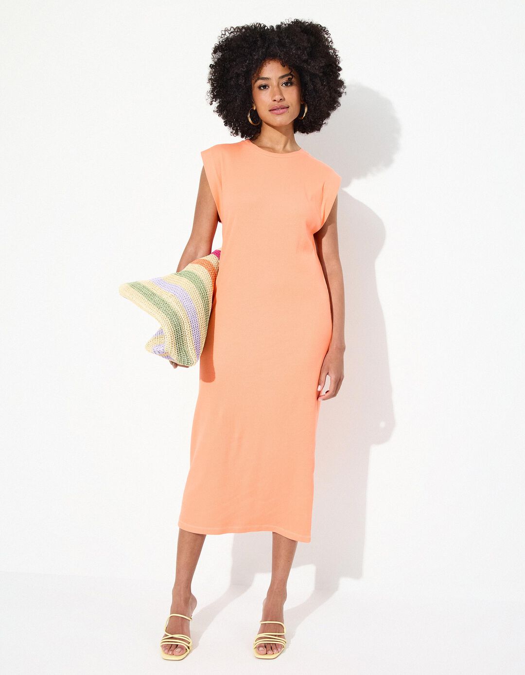Vestido Comprido, Mulher, Laranja