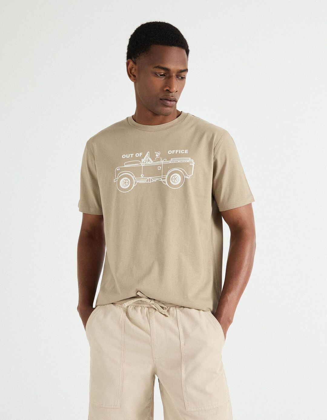 T-shirt Print, Homem, Verde Claro 