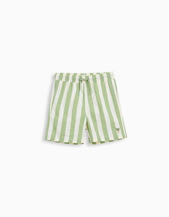 Comprar Online Calções de Banho com Riscas, Menino, Verde Claro 