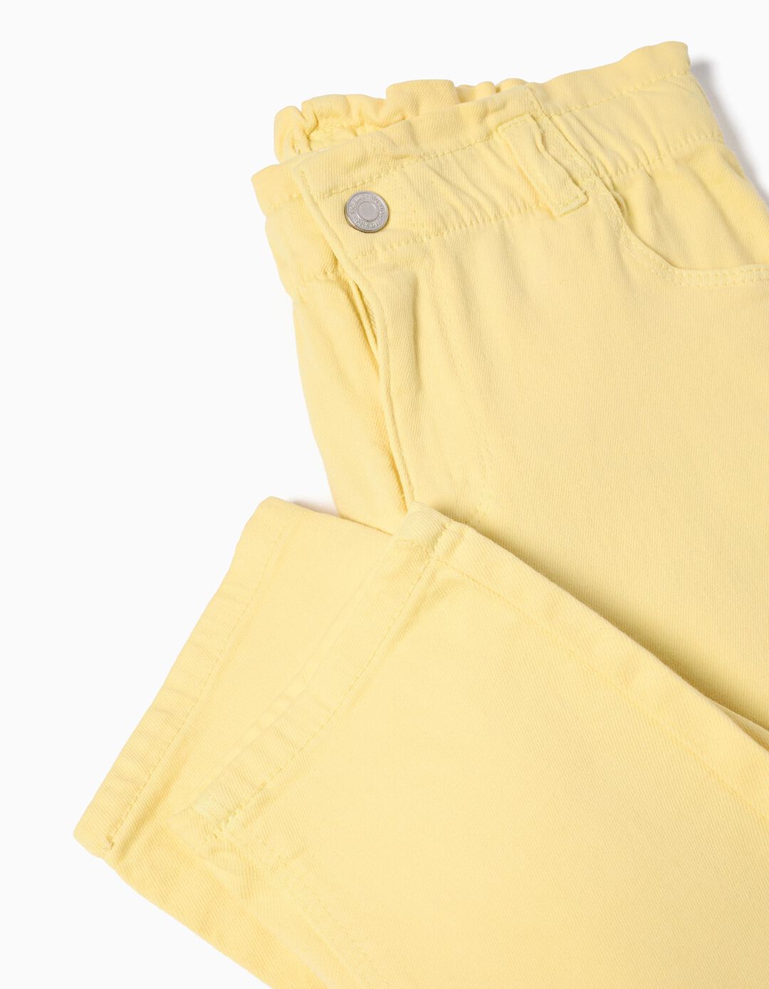 Calças de Ganga Paperbag, Menina, Amarelo Escuro 