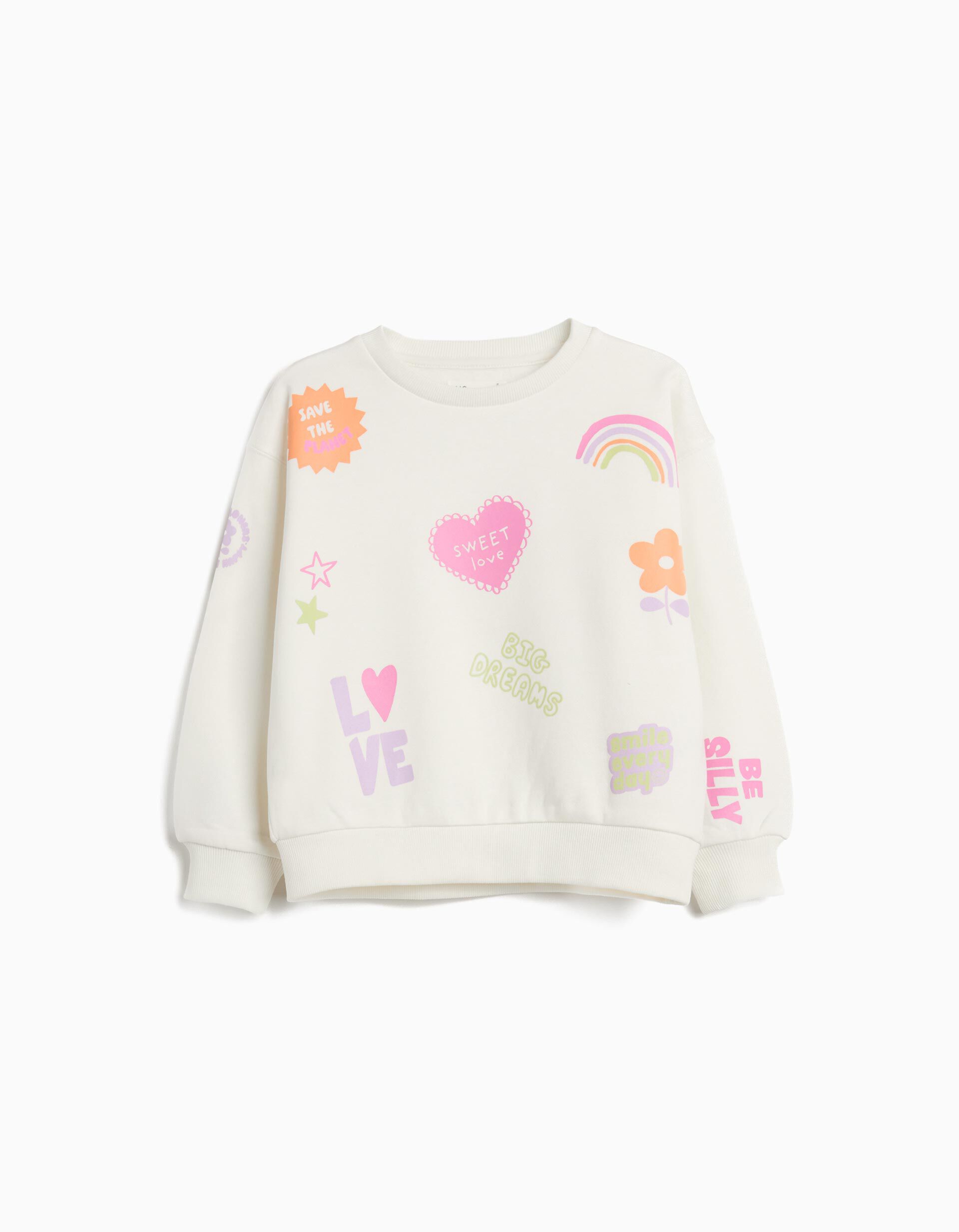 Comprar Online Sweatshirt de Felpa, Menina, Branco