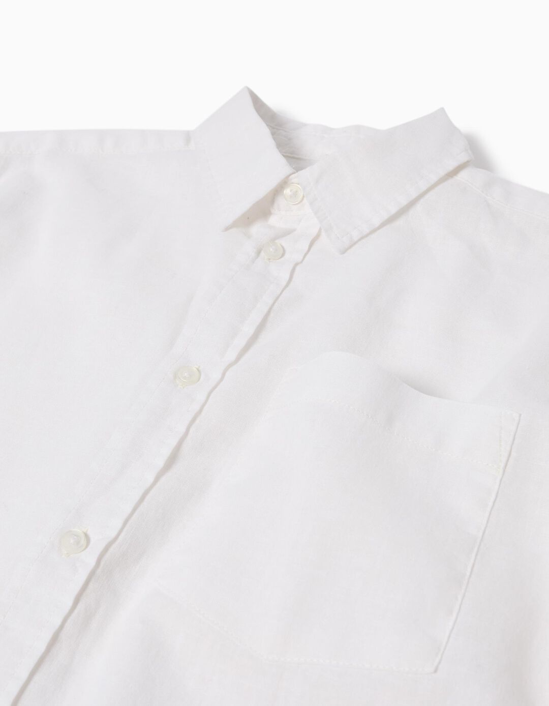 Camisa com Linho, Menino, Branco