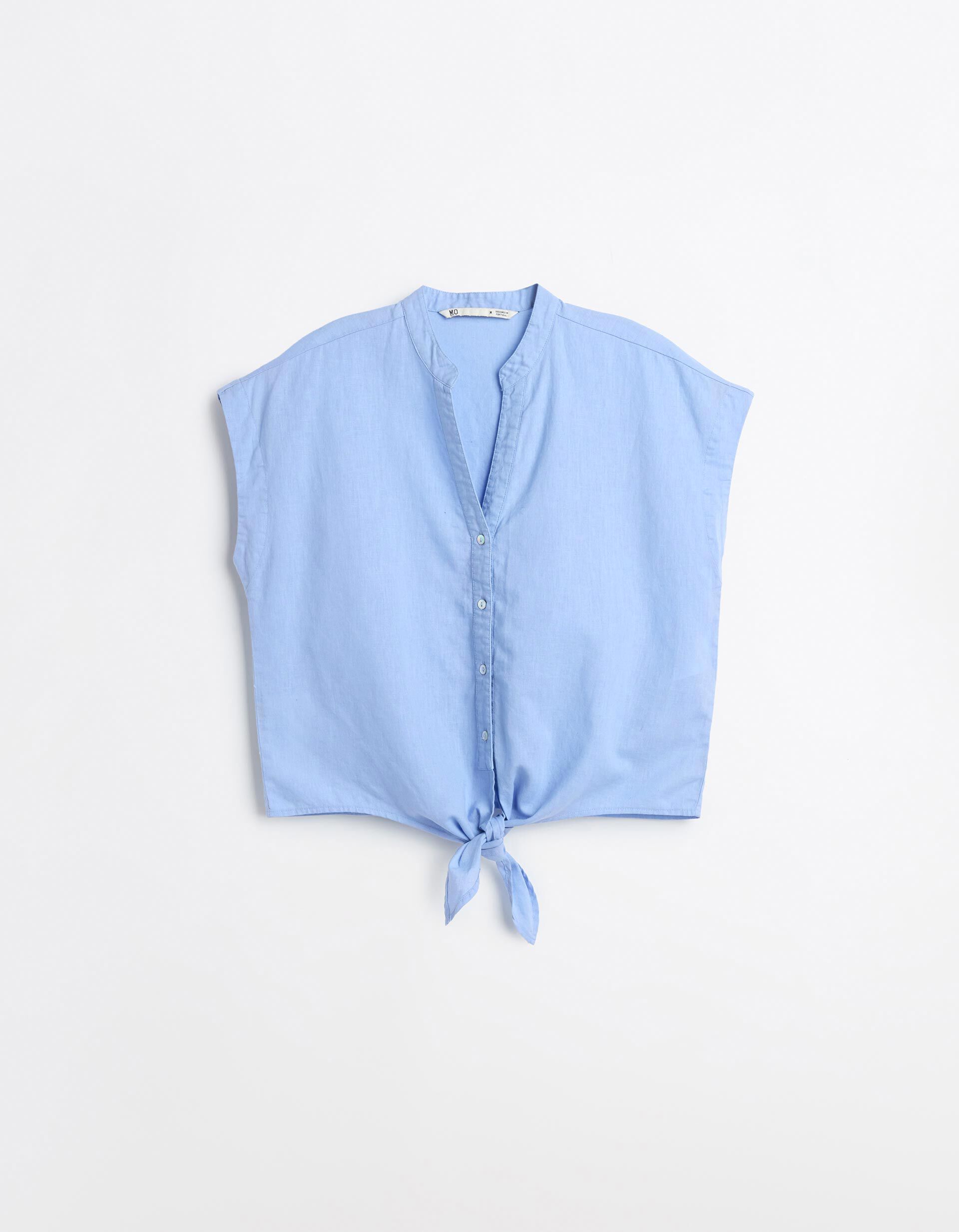 Comprar Online Blusa Com Linho, Mulher, Azul