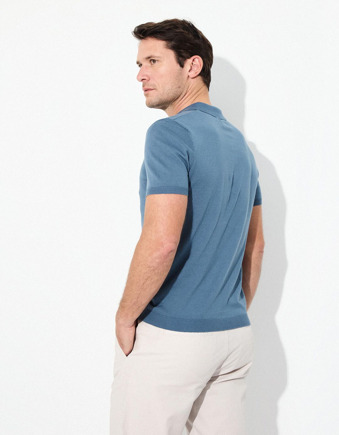 Polo de Malha, Homem, Azul