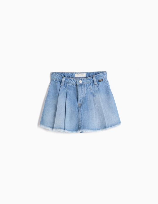 Comprar Online Saia-Calção de Ganga, Menina, Azul Claro