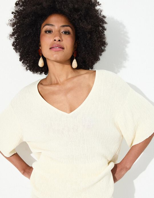 Comprar Online Camisola em Malha, Mulher, Bege Claro 