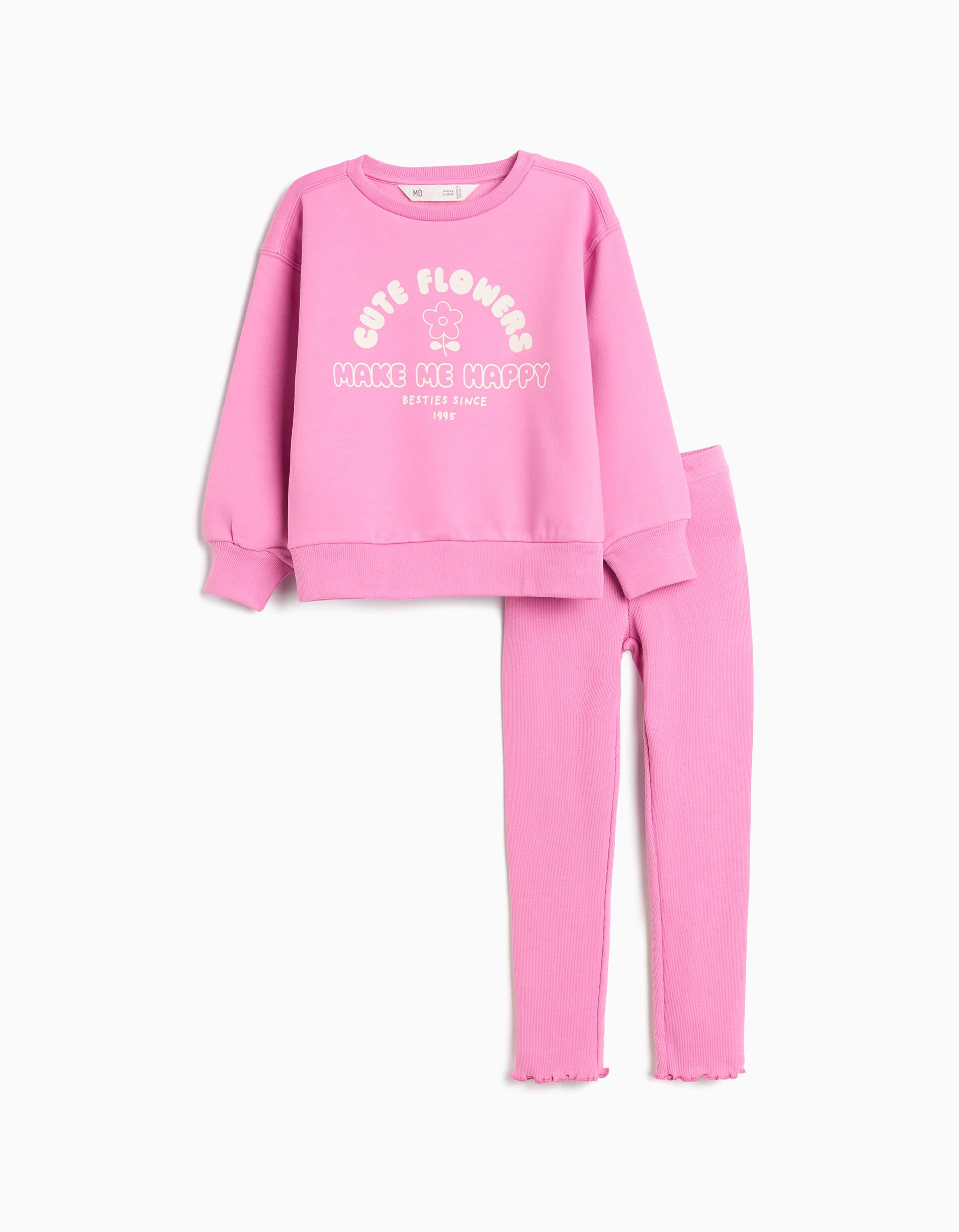 Comprar Online Conjunto Sweatshirt e Leggings, Menina, Rosa