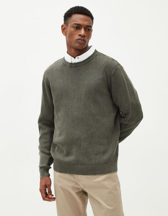 Comprar Online Camisola Canelada, Homem, Cinzento Escuro 