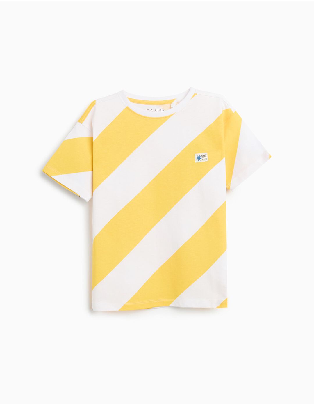 T-shirt Riscas, Menino, Amarelo