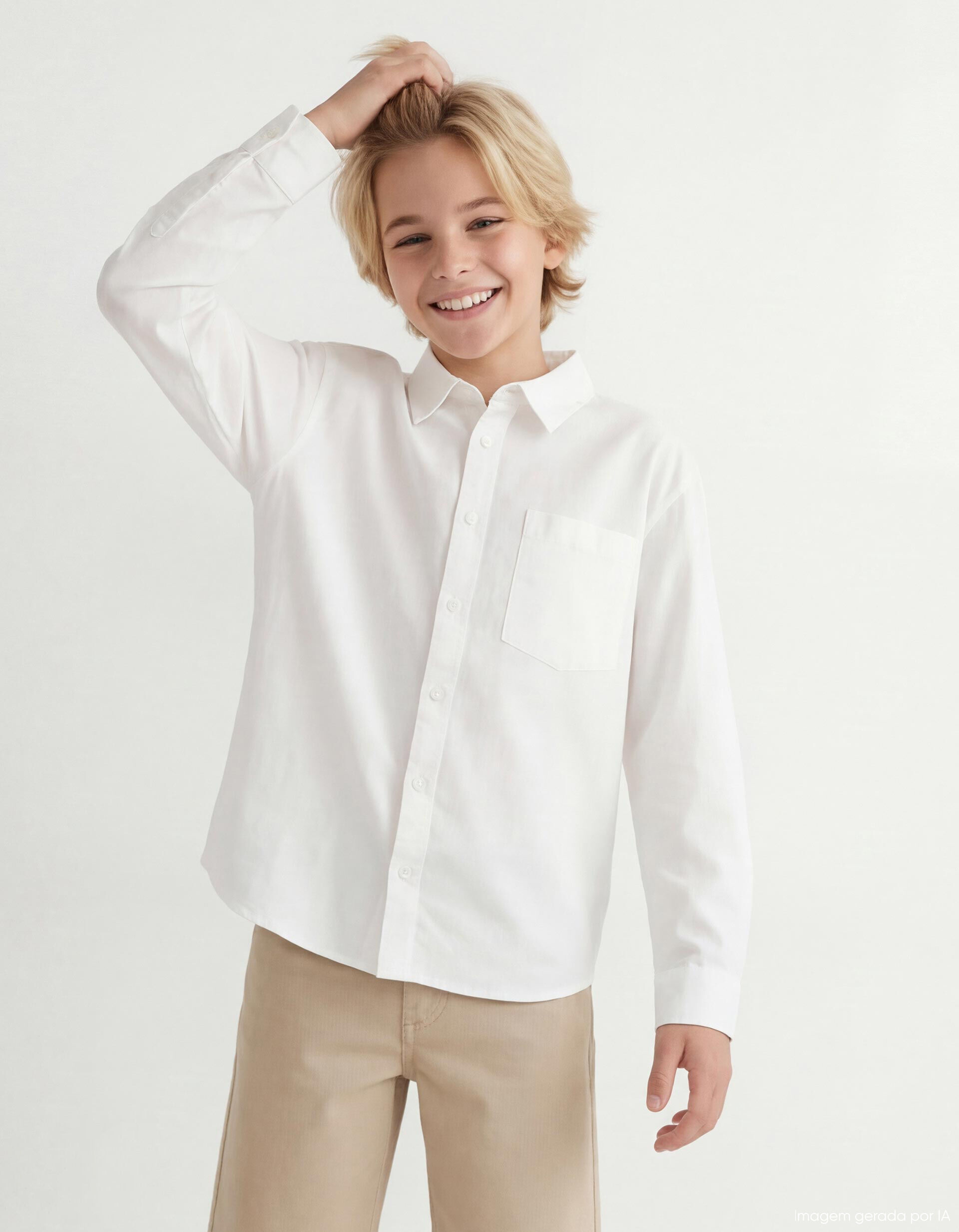 Comprar Online Camisa 'Relaxed Fit', Menino, Branco