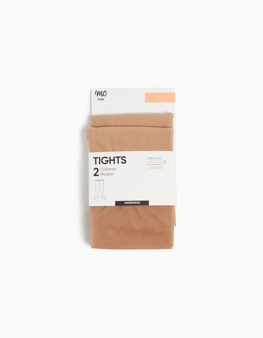 Comprar Online Pack 2 Pares de Collants, Menina, Bege