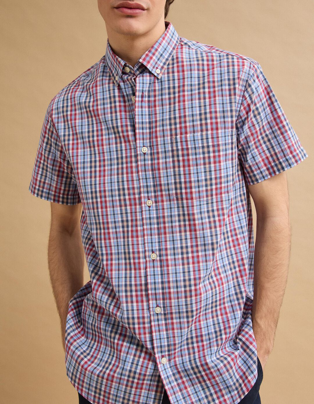 Camisa Manga Curta, Homem, Vermelho